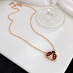 [sparkle Jewelry ]LUCKY  CARNELIANS LADYBUG NECKLACE