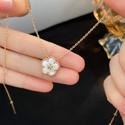 [sparkle Jewelry ]LUCKY  WHITE MOP  PLUM BLOSSOM NECKLACE