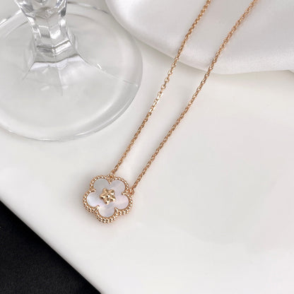 [sparkle Jewelry ]LUCKY  WHITE MOP  PLUM BLOSSOM NECKLACE