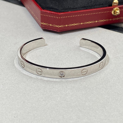 [sparkle Jewelery]LOVE BRACELET 6.1MM 1 DIAMOND OPEN CUFF