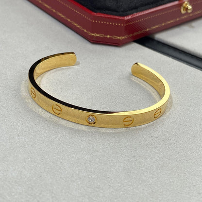 [sparkle Jewelery]LOVE BRACELET 6.1MM 1 DIAMOND OPEN CUFF