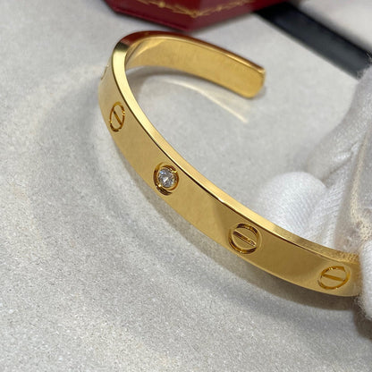 [sparkle Jewelery]LOVE BRACELET 6.1MM 1 DIAMOND OPEN CUFF