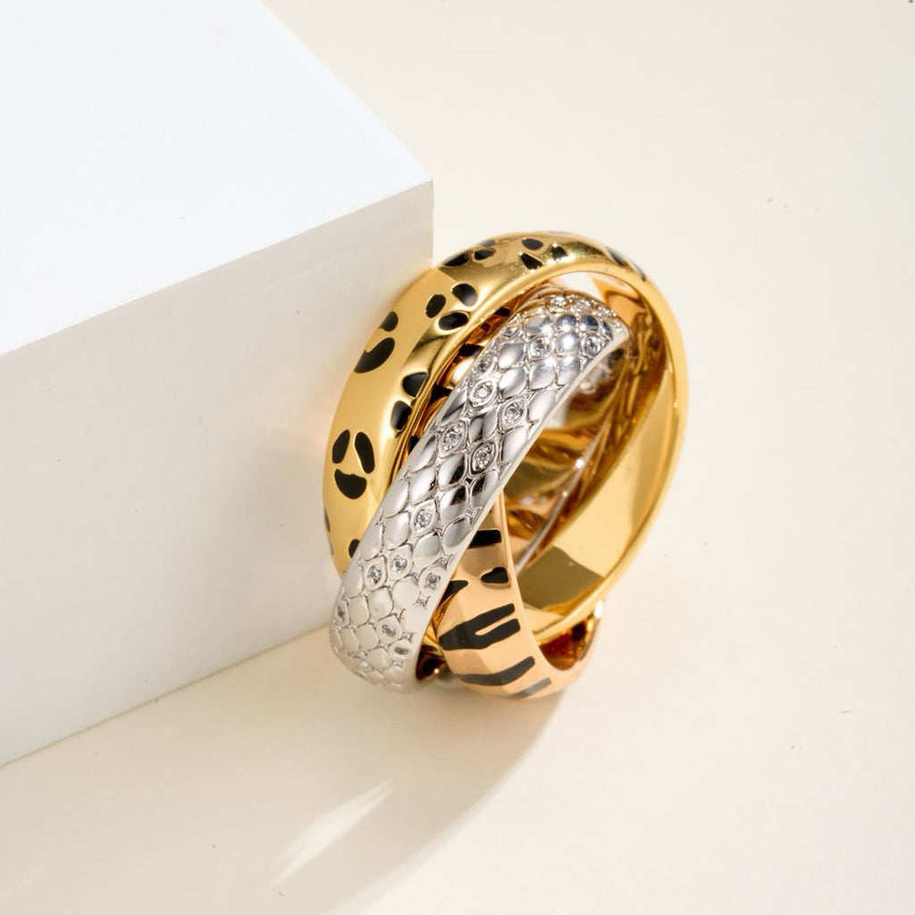 [sparkle Jewelery]TRINITY  RING LEOPARD PRINT