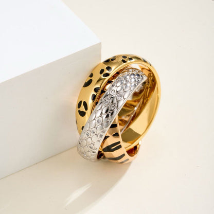 [sparkle Jewelery]TRINITY  RING LEOPARD PRINT