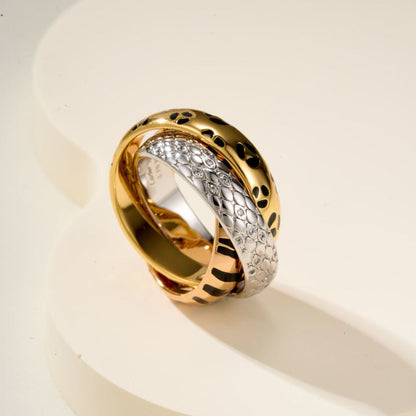 [sparkle Jewelery]TRINITY  RING LEOPARD PRINT