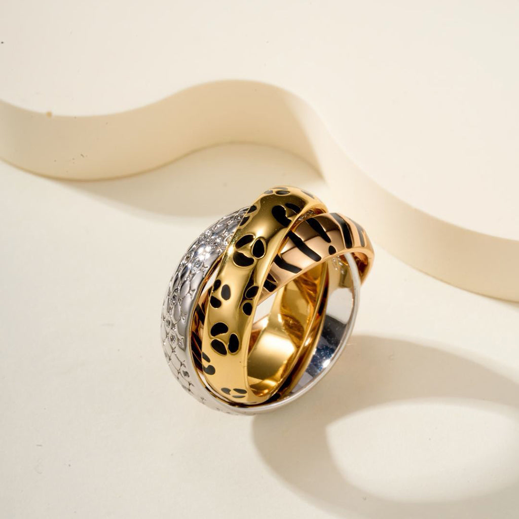 [sparkle Jewelery]TRINITY  RING LEOPARD PRINT