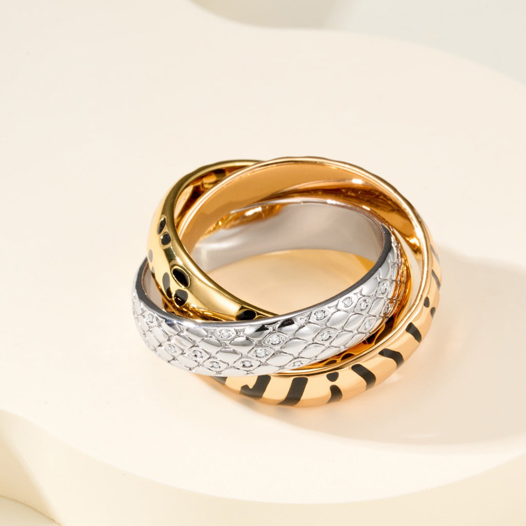 [sparkle Jewelery]TRINITY  RING LEOPARD PRINT
