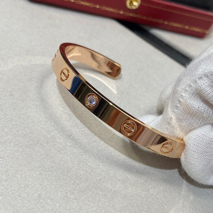 [sparkle Jewelery]LOVE BRACELET 6.1MM 1 DIAMOND OPEN CUFF