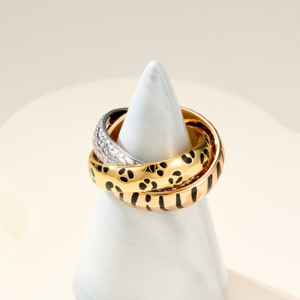 [sparkle Jewelery]TRINITY  RING LEOPARD PRINT