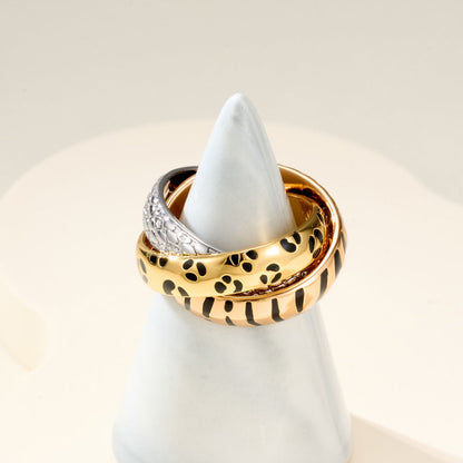 [sparkle Jewelery]TRINITY  RING LEOPARD PRINT