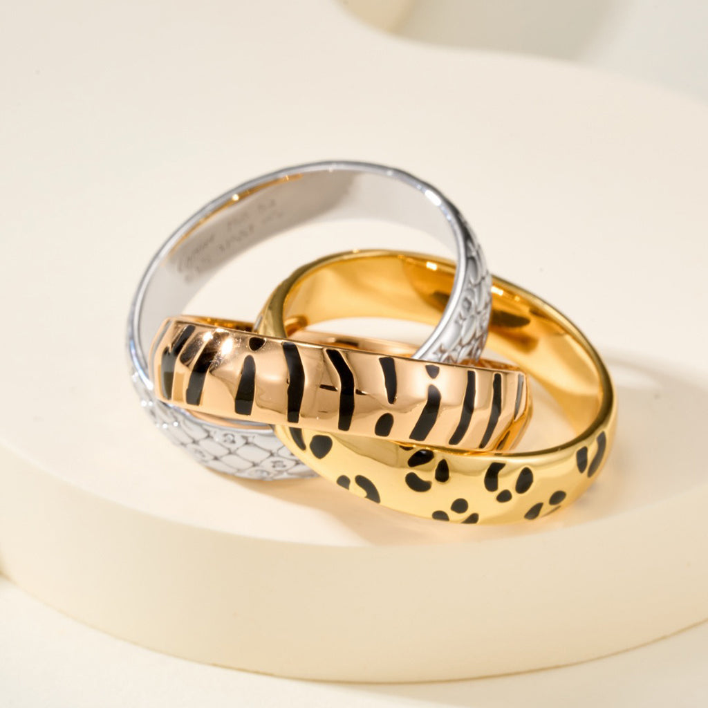 [sparkle Jewelery]TRINITY  RING LEOPARD PRINT
