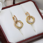 [sparkle Jewelery]TRINITY HALF DIAMOND  EARRINGS