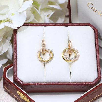 [sparkle Jewelery]TRINITY HALF DIAMOND  EARRINGS