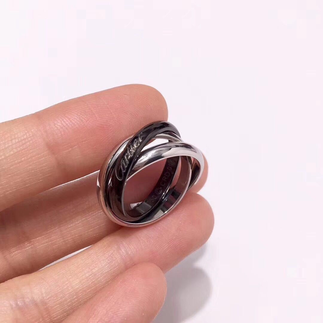 [sparkle Jewelery]TRINITY 3.2MM RING BLACK CERAMIC