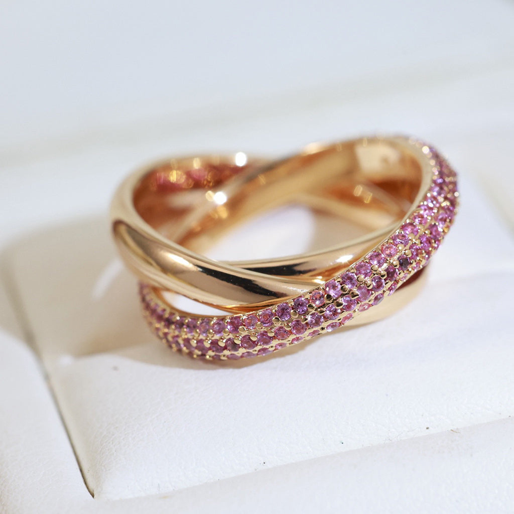 [sparkle Jewelery]TRINITY 3.2MM RING PINK DIAMOND