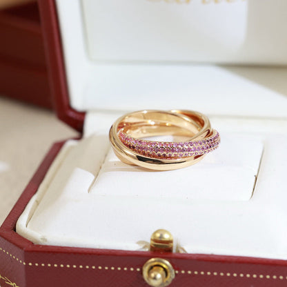 [sparkle Jewelery]TRINITY 3.2MM RING PINK DIAMOND