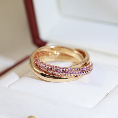 [sparkle Jewelery]TRINITY 3.2MM RING PINK DIAMOND