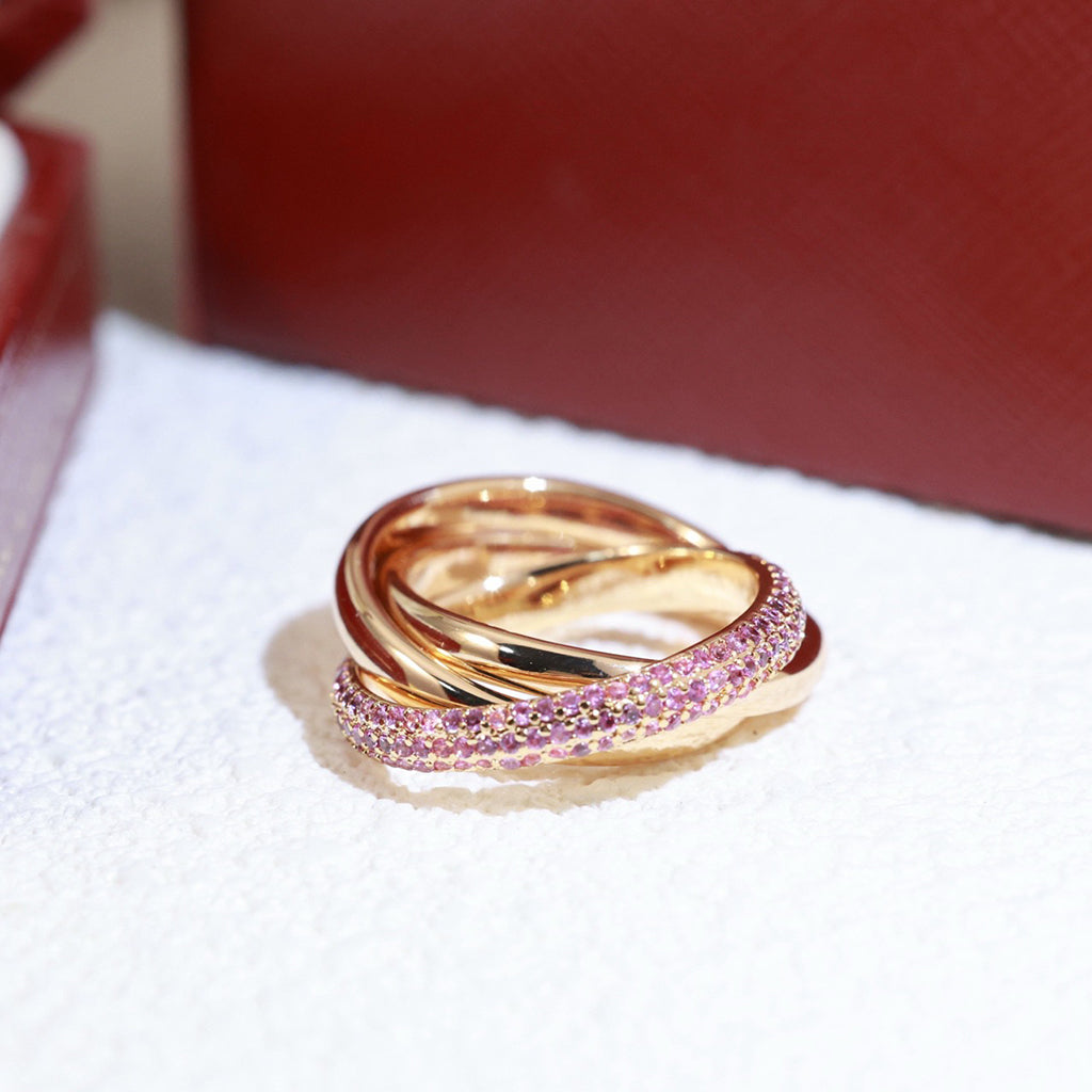 [sparkle Jewelery]TRINITY 3.2MM RING PINK DIAMOND
