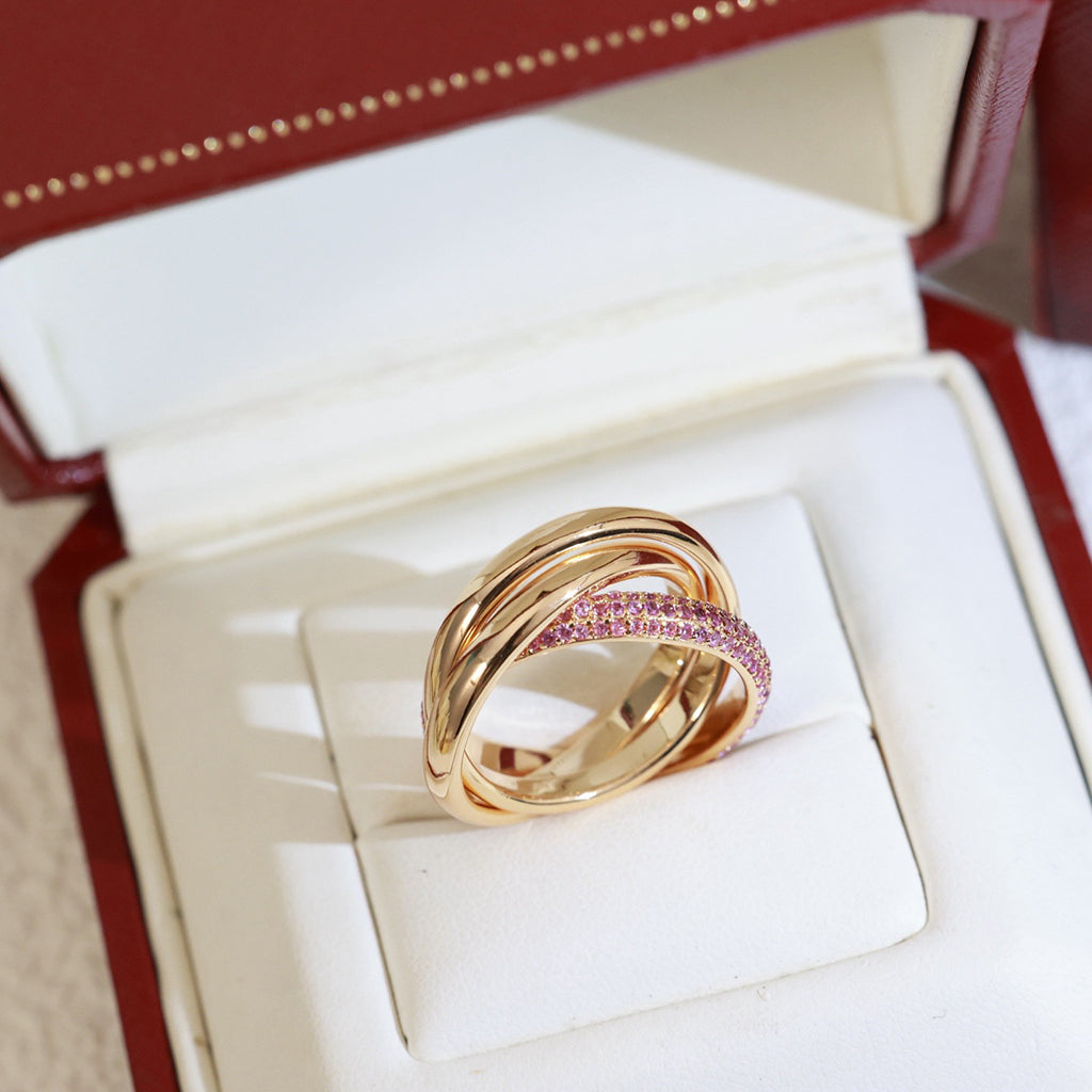 [sparkle Jewelery]TRINITY 3.2MM RING PINK DIAMOND