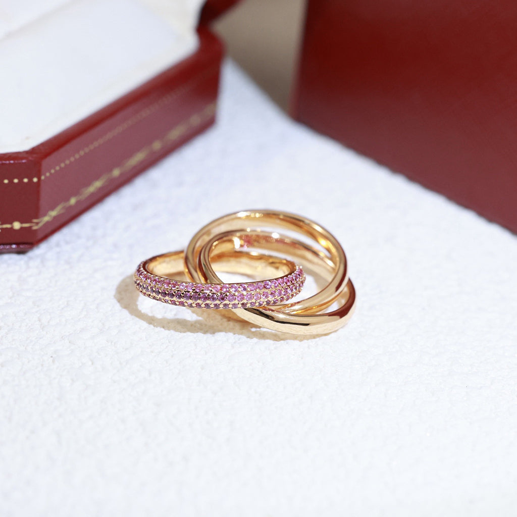 [sparkle Jewelery]TRINITY 3.2MM RING PINK DIAMOND