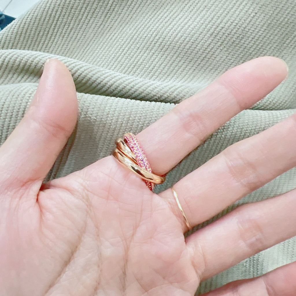 [sparkle Jewelery]TRINITY 3.2MM RING PINK DIAMOND