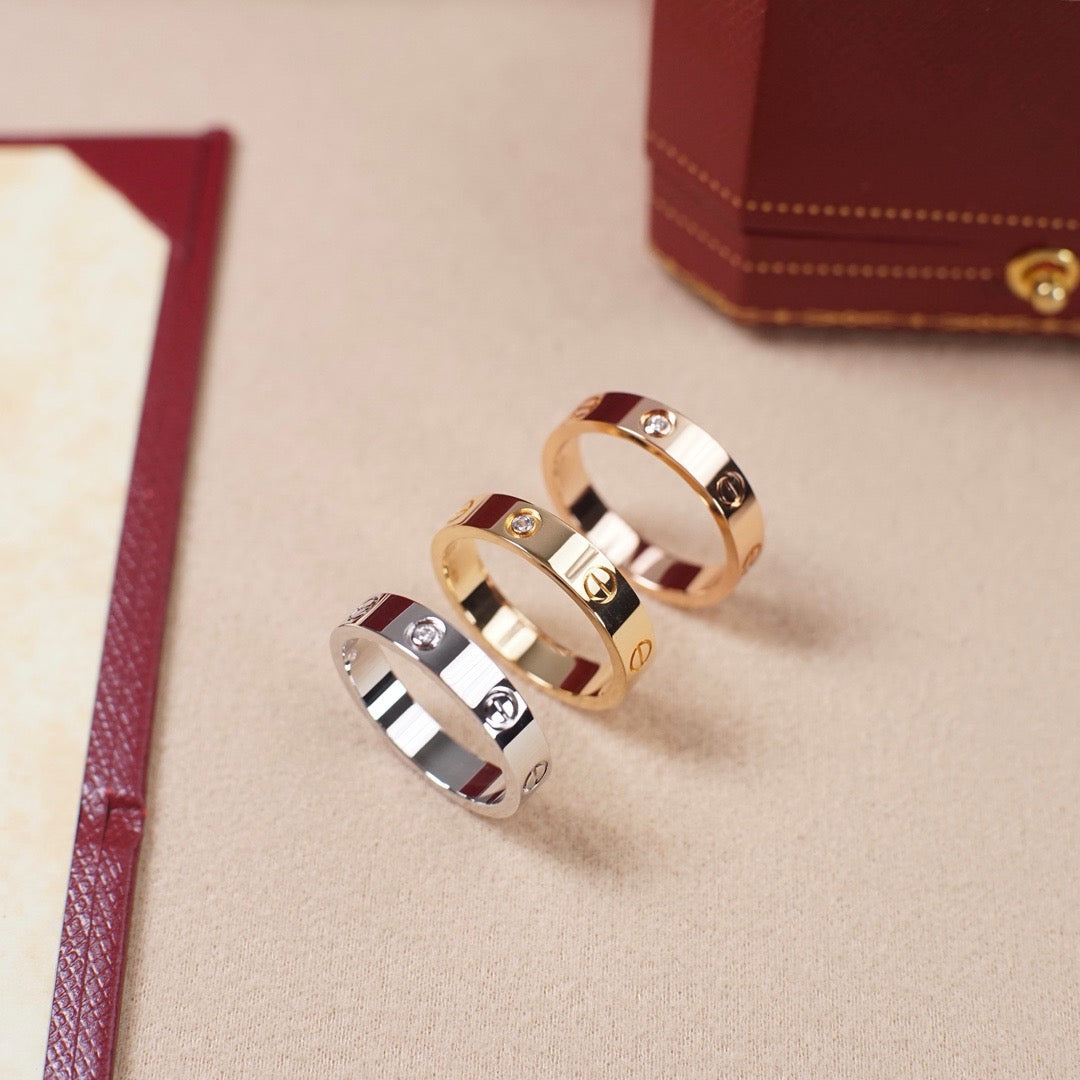 [sparkle Jewelery]LOVE 4MM 1 DIAMOND RING