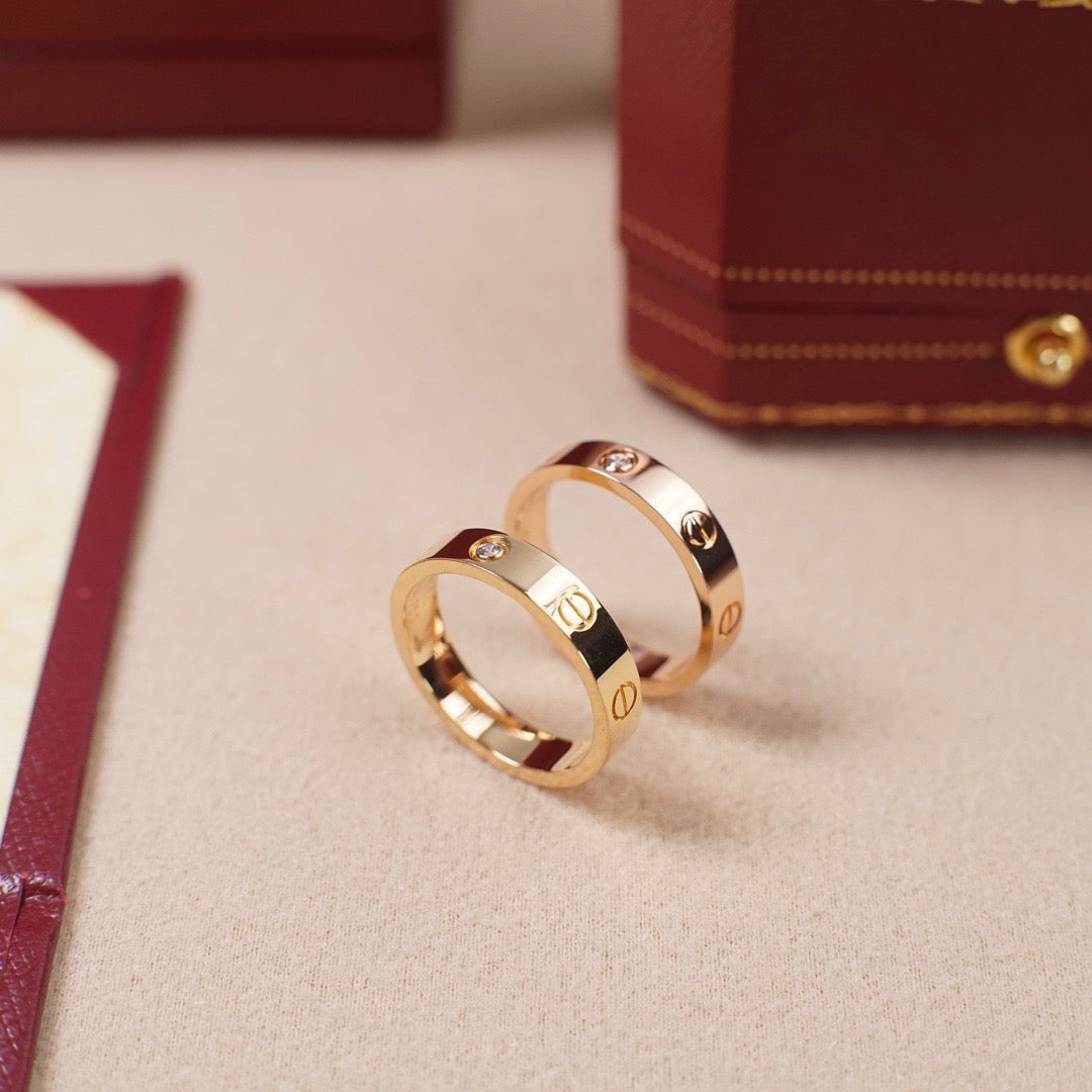 [sparkle Jewelery]LOVE 4MM 1 DIAMOND RING