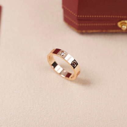[sparkle Jewelery]LOVE 4MM 1 DIAMOND RING
