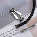 [sparkle Jewelry ]FORCE LARGE HORSESHOE BLACK DIAMOND BRACELET SILVER
