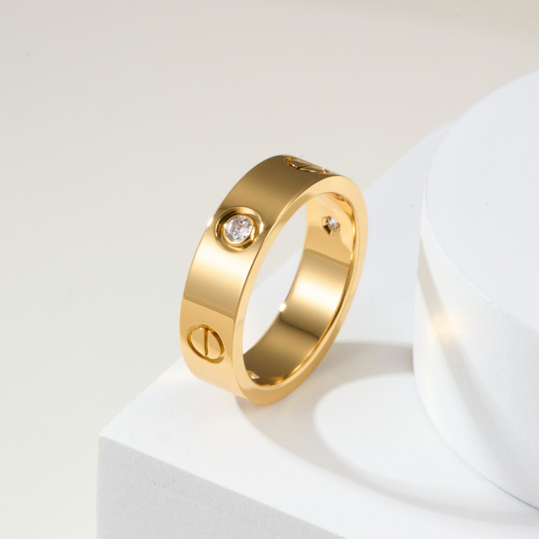 [sparkle Jewelery]LOVE 4MM 1 DIAMOND RING