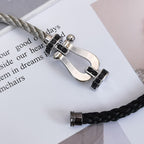 [sparkle Jewelry ]FORCE LARGE HORSESHOE BLACK DIAMOND BRACELET SILVER