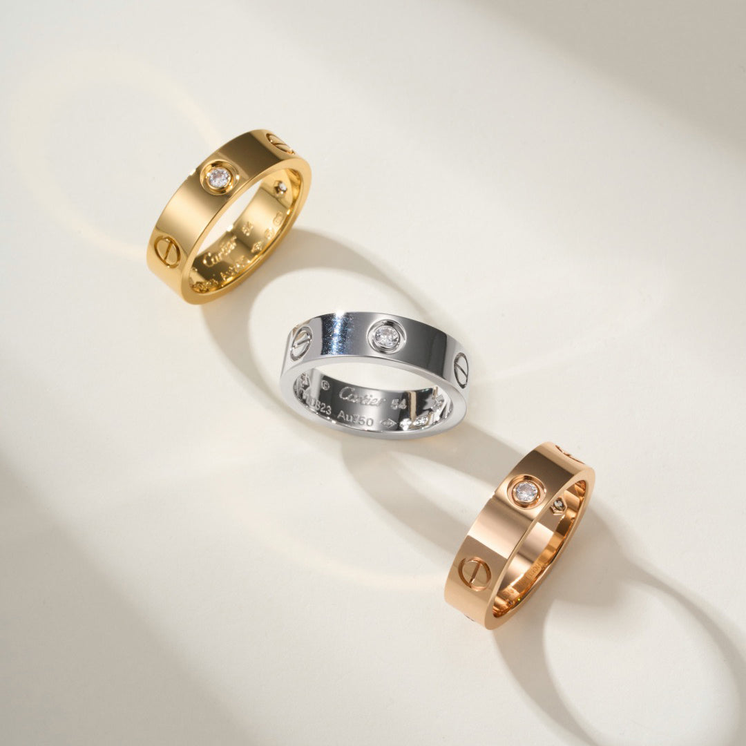 [sparkle Jewelery]LOVE 4MM 1 DIAMOND RING