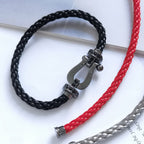 [sparkle Jewelry ]FORCE LARGE SERIES HORSESHOE BLACK SAMURAI BRACELET