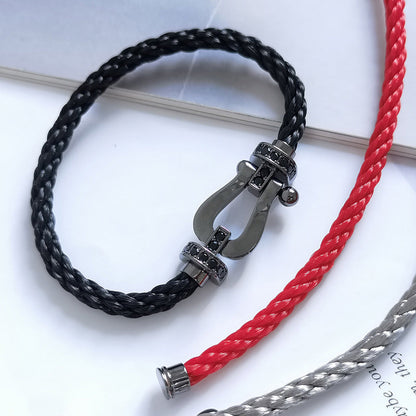 [sparkle Jewelry ]FORCE LARGE SERIES HORSESHOE BLACK SAMURAI BRACELET