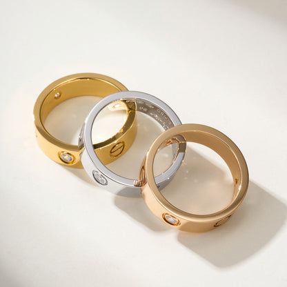 [sparkle Jewelery]LOVE 4MM 1 DIAMOND RING