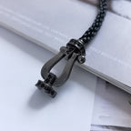 [sparkle Jewelry ]FORCE LARGE SERIES HORSESHOE BLACK SAMURAI BRACELET