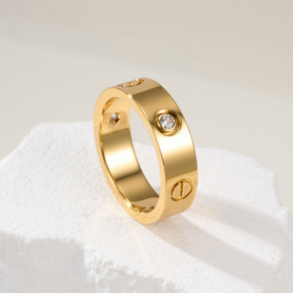 [sparkle Jewelery]LOVE 4MM 1 DIAMOND RING