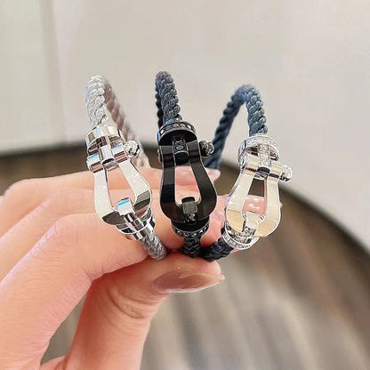 [Sparkle]FORCE LARGE HORSESHOE BRACELET - WHITE GOLD