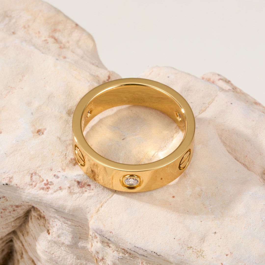 [sparkle Jewelery]LOVE 4MM 1 DIAMOND RING