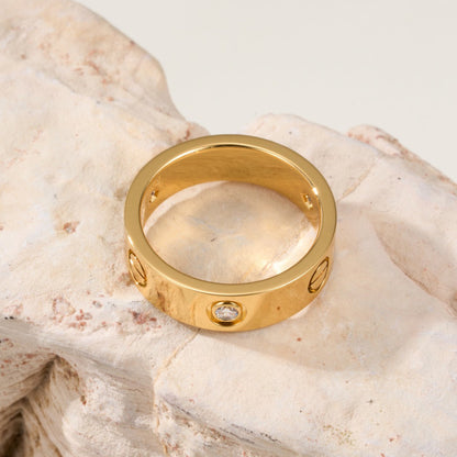 [sparkle Jewelery]LOVE 4MM 1 DIAMOND RING