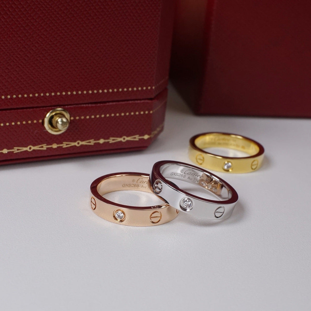 [sparkle Jewelery]LOVE 4MM 1 DIAMOND RING