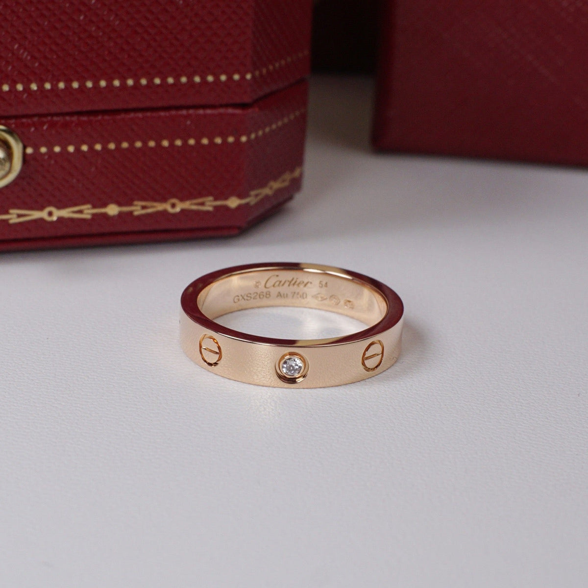 [sparkle Jewelery]LOVE 4MM 1 DIAMOND RING