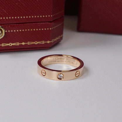 [sparkle Jewelery]LOVE 4MM 1 DIAMOND RING