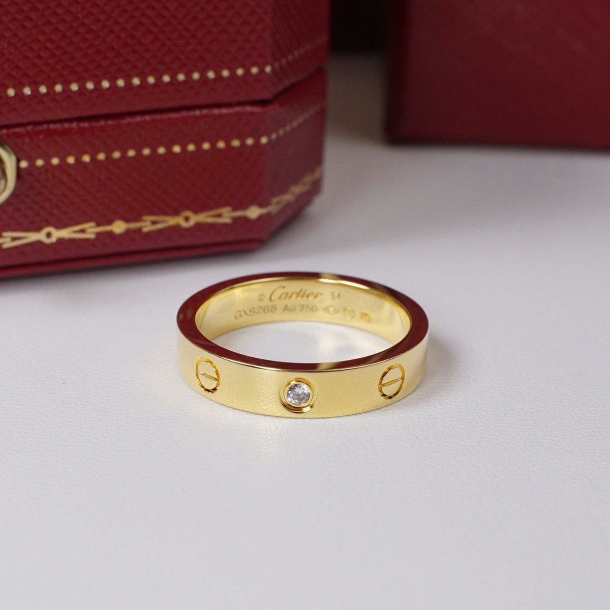 [sparkle Jewelery]LOVE 4MM 1 DIAMOND RING