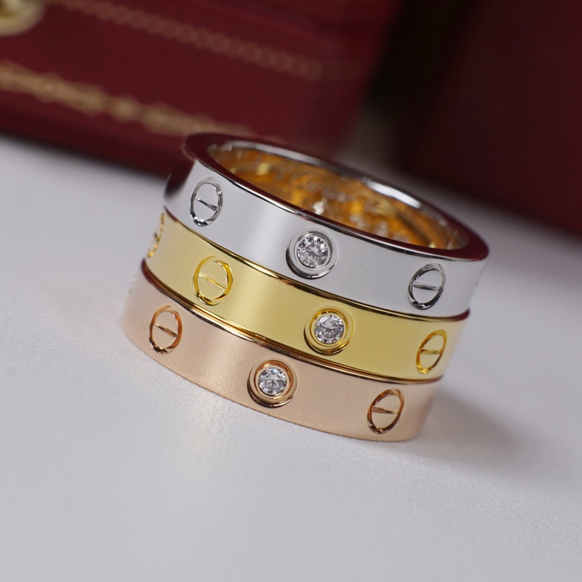 [sparkle Jewelery]LOVE 4MM 1 DIAMOND RING