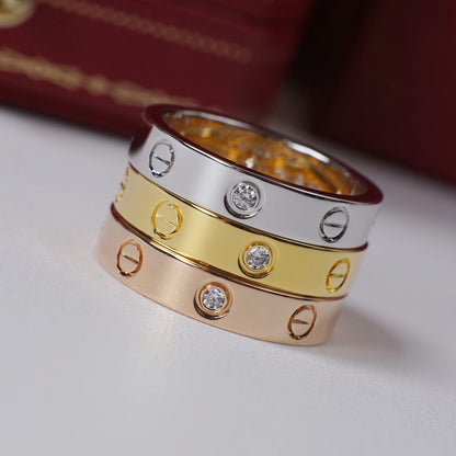 [sparkle Jewelery]LOVE 4MM 1 DIAMOND RING