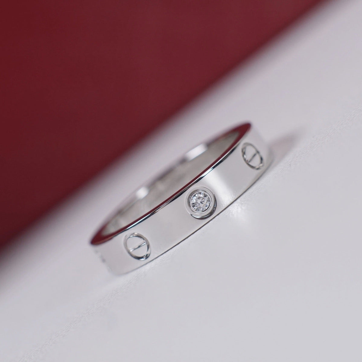 [sparkle Jewelery]LOVE 4MM 1 DIAMOND RING