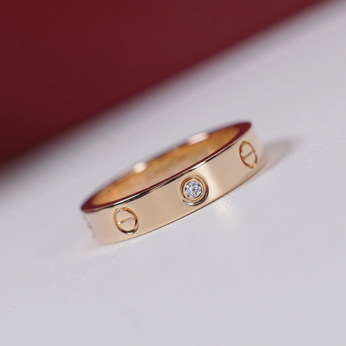 [sparkle Jewelery]LOVE 4MM 1 DIAMOND RING