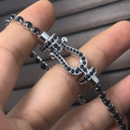 [sparkle Jewelry ]FORCE  LARGE HORSESHOE FULL DIAMOND TENNIS BRACELET