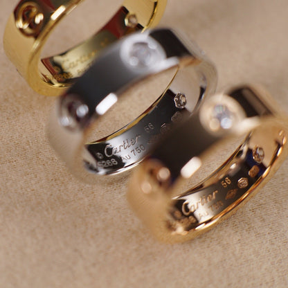 [sparkle Jewelery]LOVE 5.5MM 3 DIAMOND RING